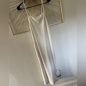Zara Berksha White Midi Ribbed Dress size S